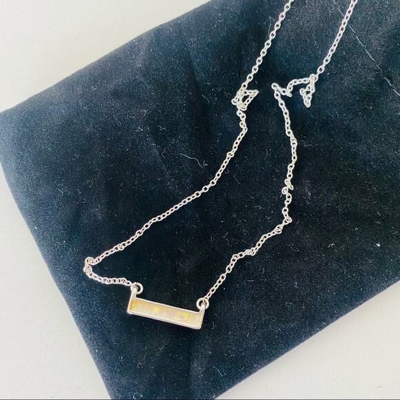 NORDSTROM REVOLVE Silver Chain Sparkle Bar Charm Choker Layer Necklace Jewelry - Picture 4 of 6